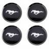 Заглушки для диска со стикером Ford Mustang (64/60/6) черный хром