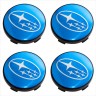 Колпачки ступичные Subaru 60/56/9 голубой+хром