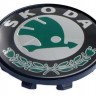 Колпачок на литые диски Skoda 58/50/11 черный зеленый 