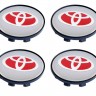 Колпачок на литые диски Toyota 58/50/11 хром/красный