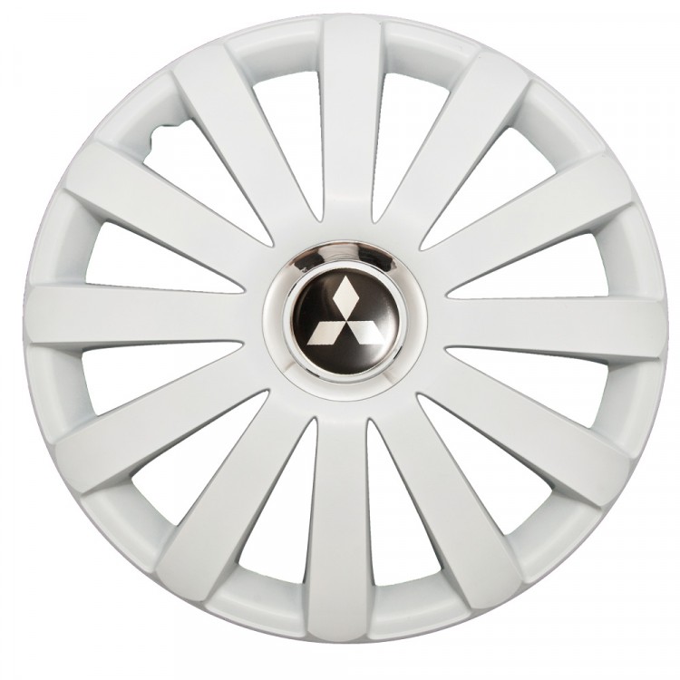 Колпаки колесные R15 Mitsubishi SPR Pro White 